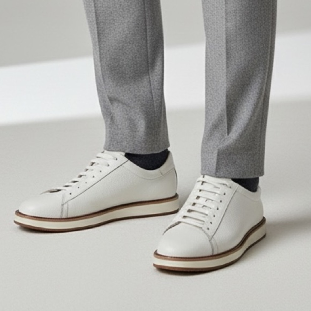 Brunello Cucinelli White Leather Sneakers - Picture 7 of 9